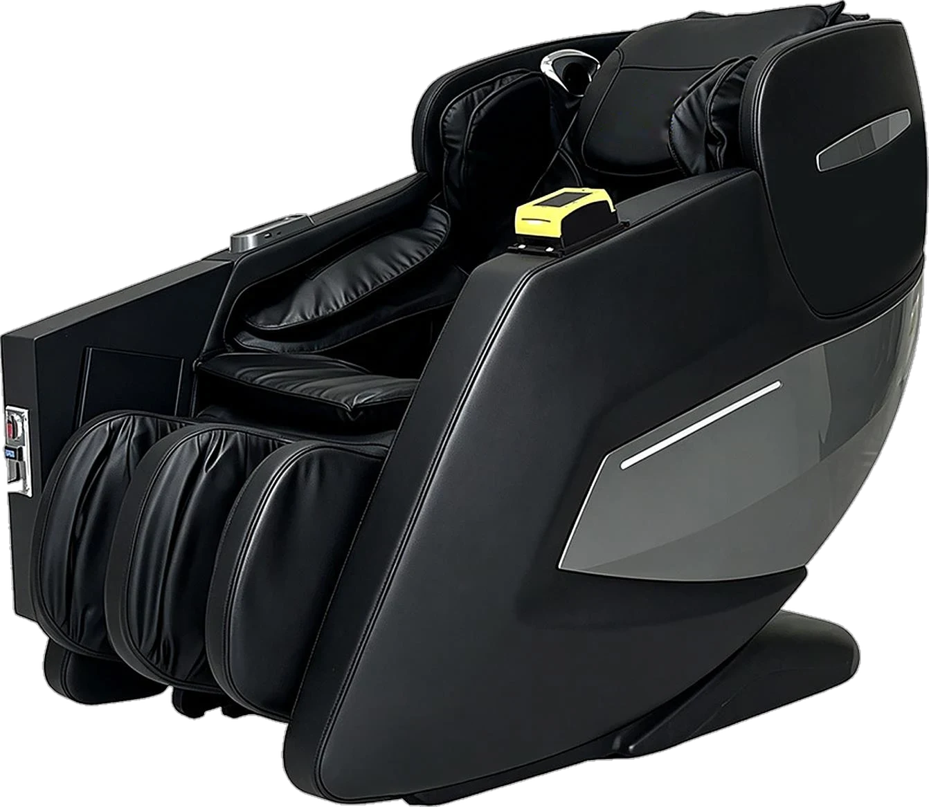 JYZ-SL Track commercial massage chair in black, with coin acceptor and payment terminal